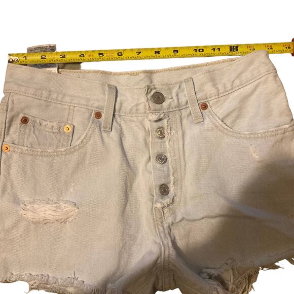 Levi’s Women’s 501 Denim Shorts Button Fly Ripped Distressed Jean Better Love 26 - Picture 5 of 16